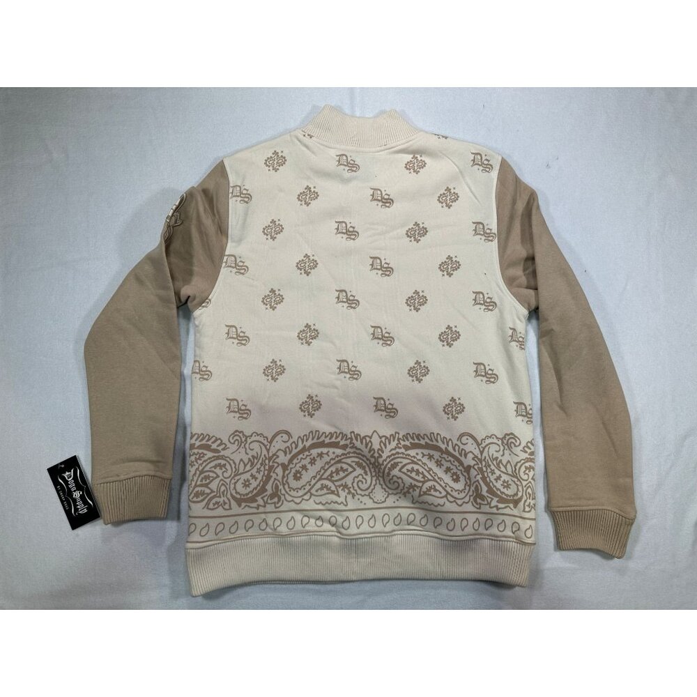 Dog Supply By Snoop Dogg Mens DS Varsity Jacket S Natural Beige Cotton Polyester - Picture 7 of 11